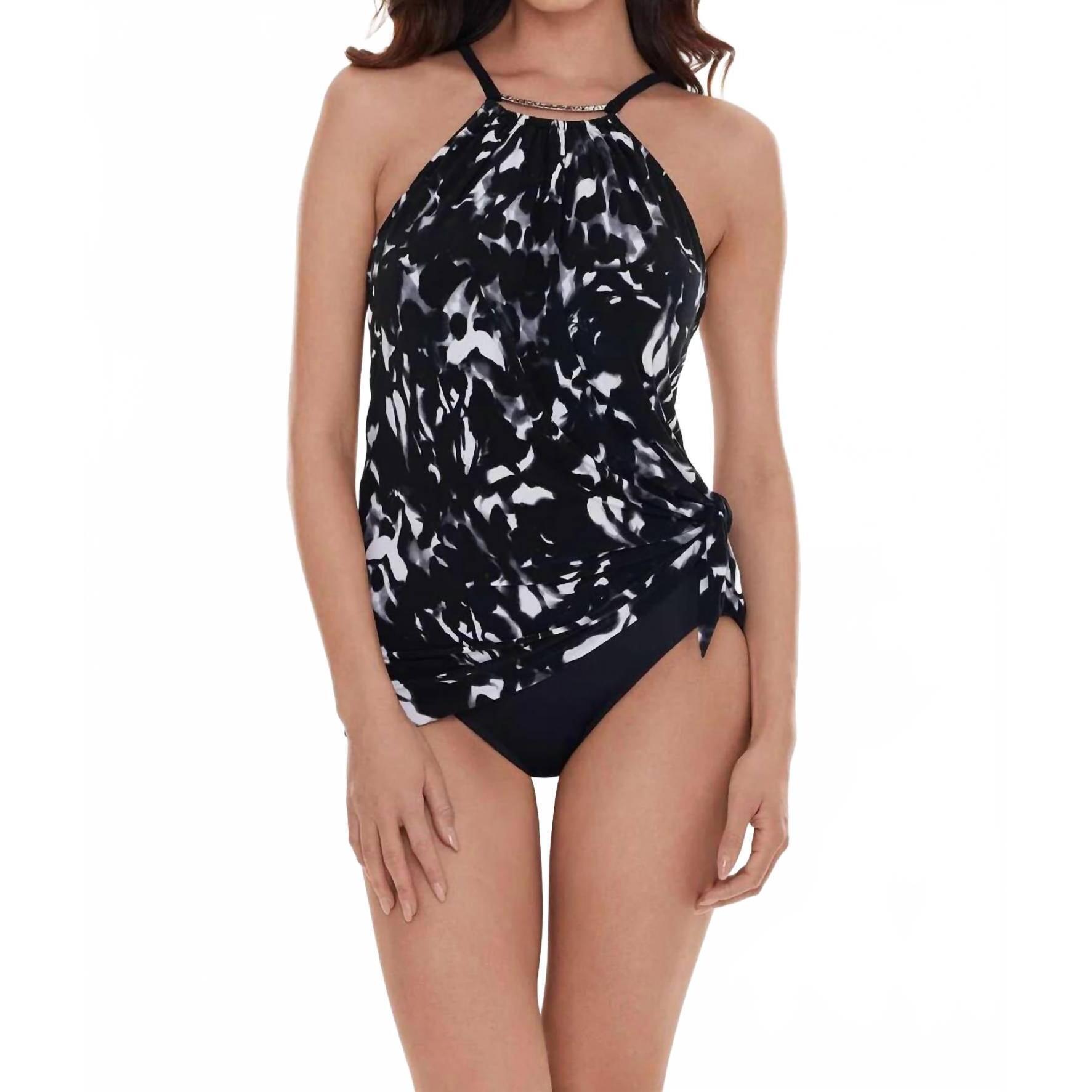 New Magicsuit Dream State Parker One Piece Swim Dress In Black Multi